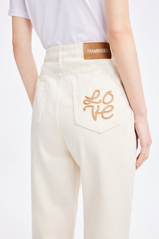 Jean slim taille haute - Ecru
