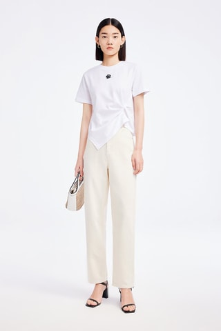 Jean slim taille haute - Ecru
