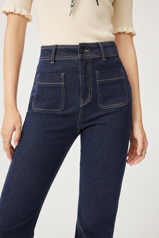 Jean bootcut taille haute - Bleu foncé
