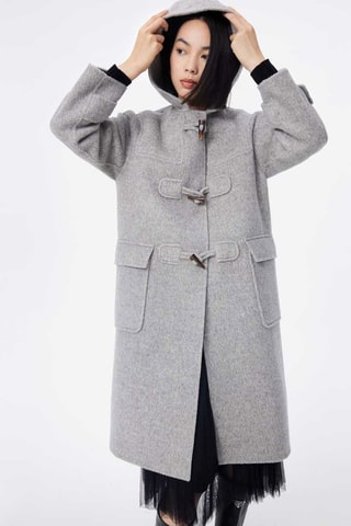 Manteau en laine et alpaga Gris chiné