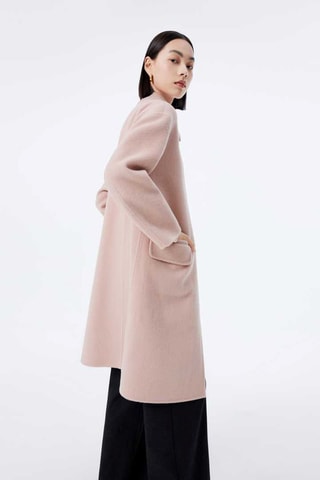 Manteau en laine et poils de chameau Rose