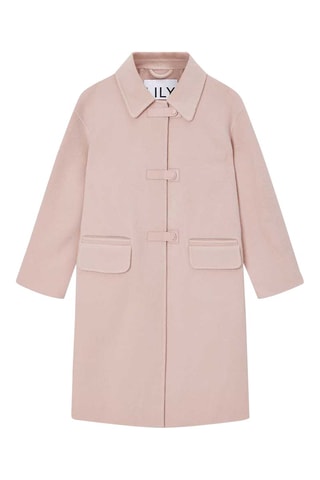 Manteau en laine et poils de chameau Rose