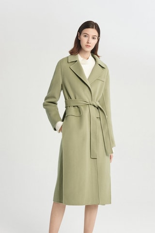 Manteau en laine de mouton Kaki