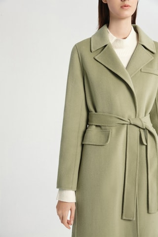Manteau en laine de mouton Kaki