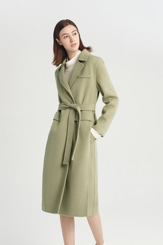 Manteau en laine de mouton Kaki