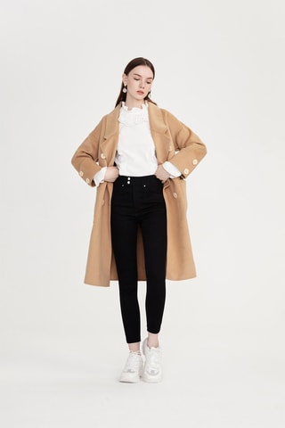 Manteau en laine Camel