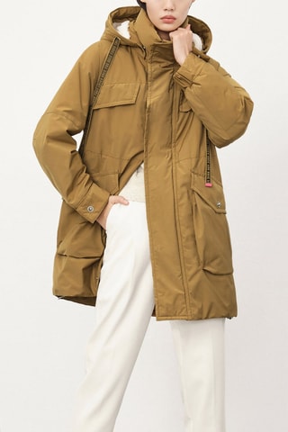 Parka à capuche Marron 