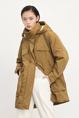 Parka à capuche Marron 