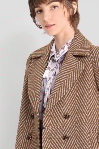 Manteau en laine de mouton Chocolat clair