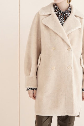 Manteau en laine de mouton Sable