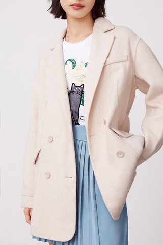 Manteau en laine de mouton Sable