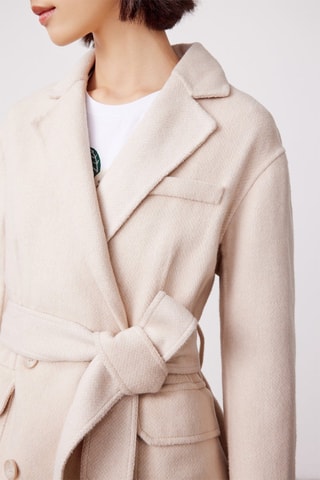 Manteau en laine de mouton Sable