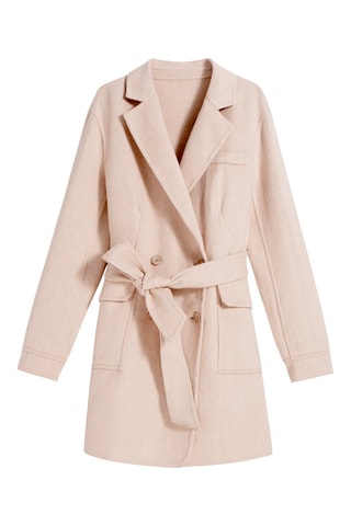 Manteau en laine de mouton Sable