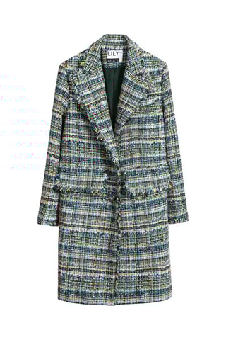 Manteau en tweed Vert foncé et ciel