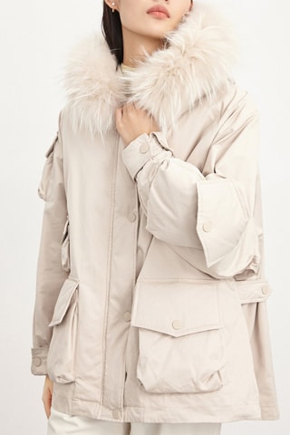 Parka à capuche Beige