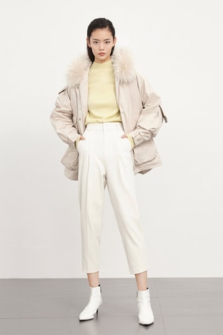 Parka à capuche Beige