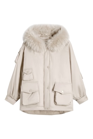 Parka à capuche Beige