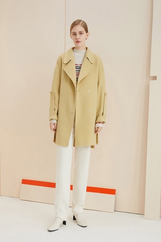 Manteau en laine de mouton Jaune clair