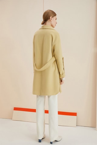 Manteau en laine de mouton Jaune clair