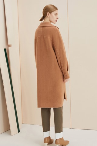 Manteau en laine de mouton Marron
