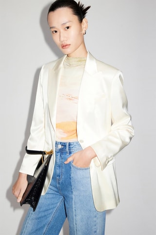 Blazer à capuche - Blanc cassé