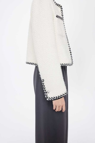 Veste en laine Ecru et noir