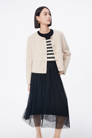 Veste en laine et alpaga Beige chiné