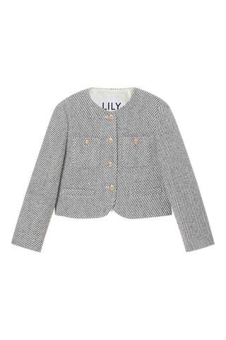 Veste rayée Gris et blanc