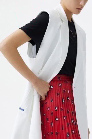 Mouwloos Blazer - Wit