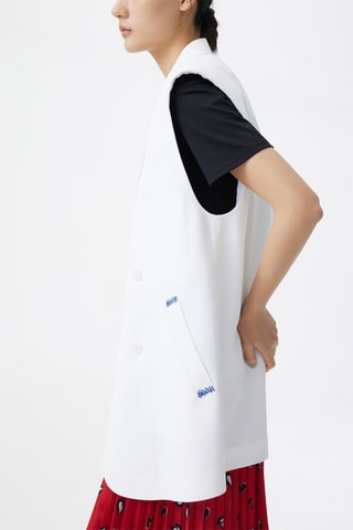 Mouwloos Blazer - Wit