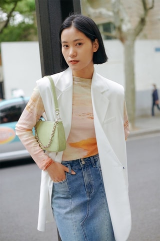 Mouwloos Blazer - Wit