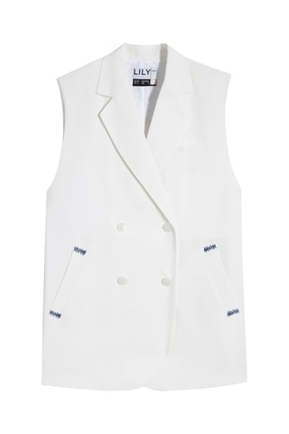 Mouwloos Blazer - Wit