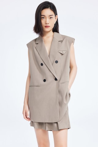 Mouwloos Blazer - Bruin