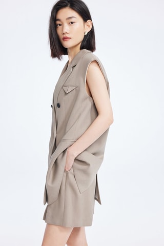 Mouwloos Blazer - Bruin