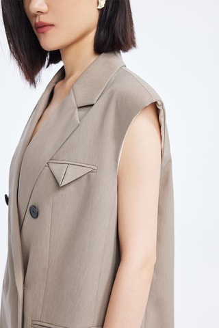 Mouwloos Blazer - Bruin