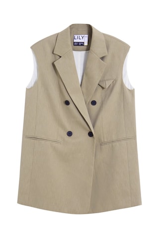 Mouwloos Blazer - Bruin