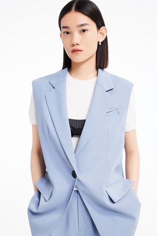 Mouwloos Blazer - Blauw