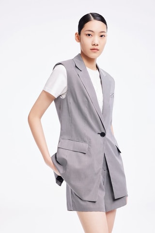 Mouwloos Blazer - Grijs