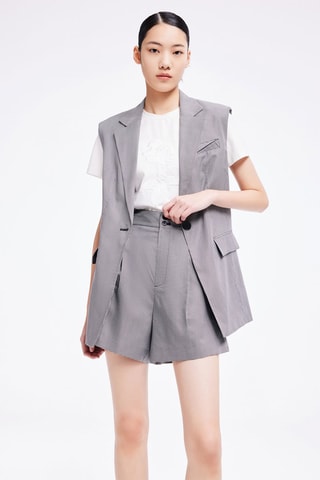 Mouwloos Blazer - Grijs