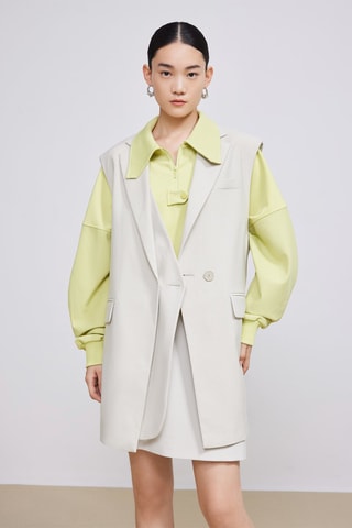 Mouwloos Blazer - Lichtgrijs