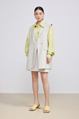Mouwloos Blazer - Lichtgrijs