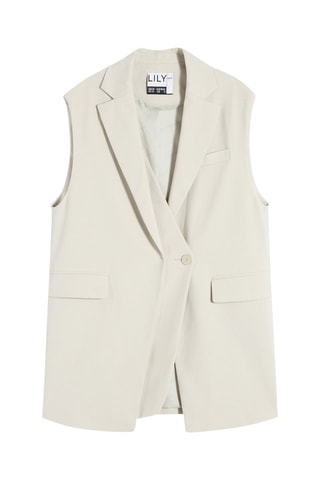 Mouwloos Blazer - Lichtgrijs