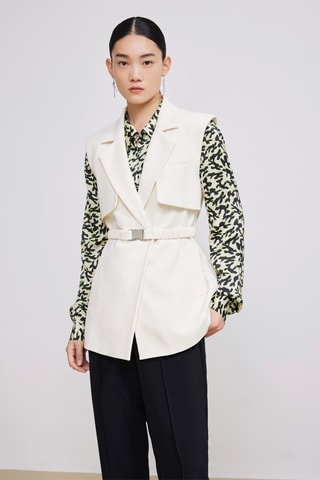 Mouwloos Blazer - Wit