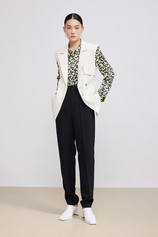 Mouwloos Blazer - Wit