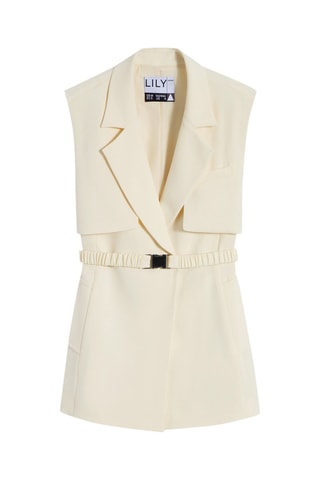 Mouwloos Blazer - Wit