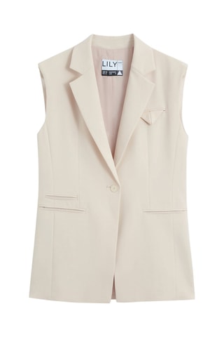Mouwloos Blazer - Beige