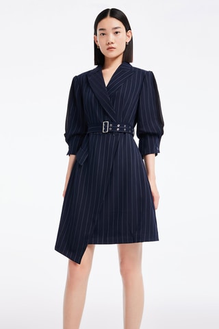 Vestido traçado - Azul-marinho
