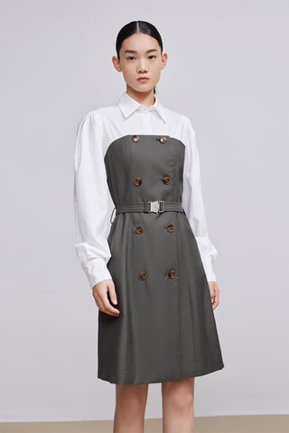 Robe trompe-l’œil - Blanc et gris foncé