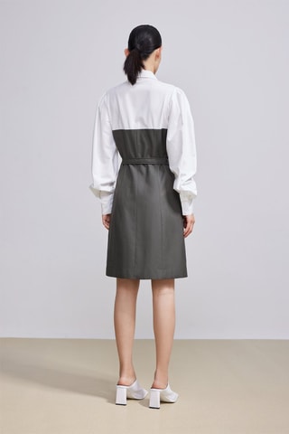 Robe trompe-l’œil - Blanc et gris foncé