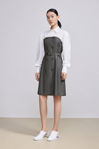 Robe trompe-l’œil - Blanc et gris foncé